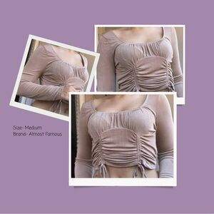 Tan, long sleeve top